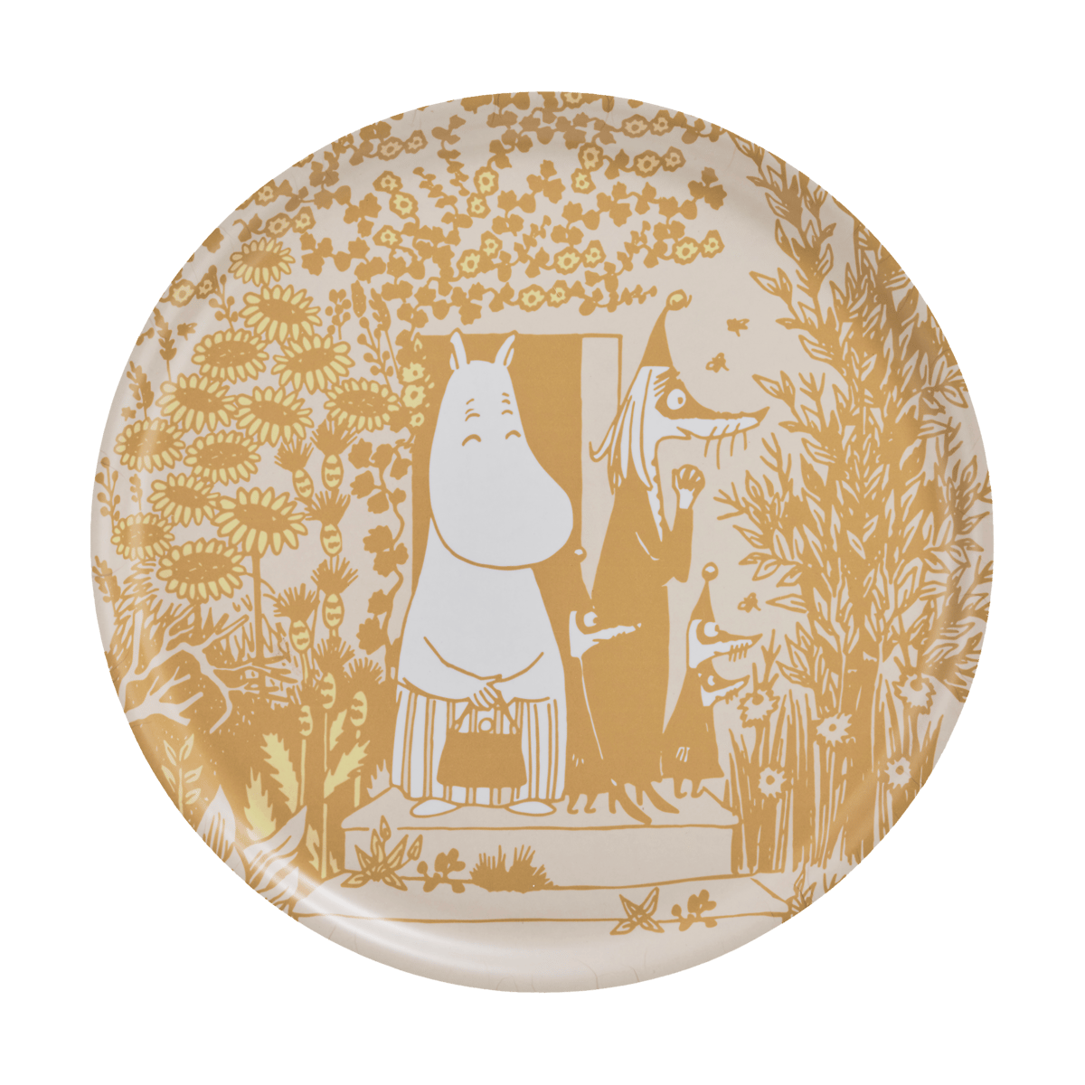 Muurla Moomin tray o40 cm Wild garden | Scandinavian Design | Trays | Yellow
