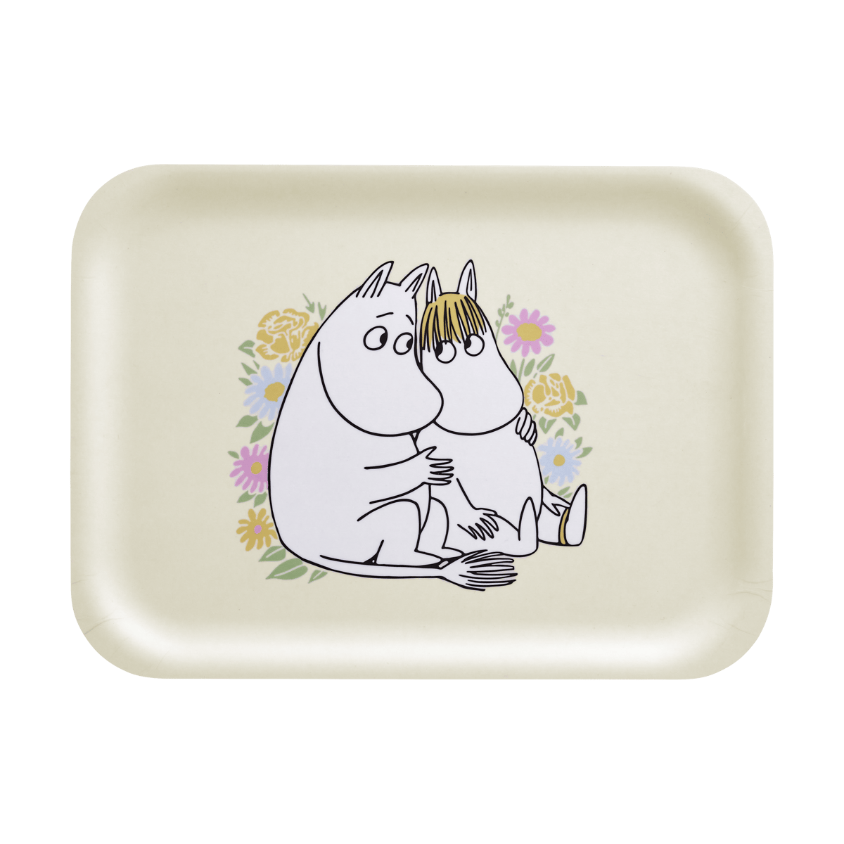 Muurla Mumin tray 20x27 cm Flowers | Scandinavian Design | Trays | White