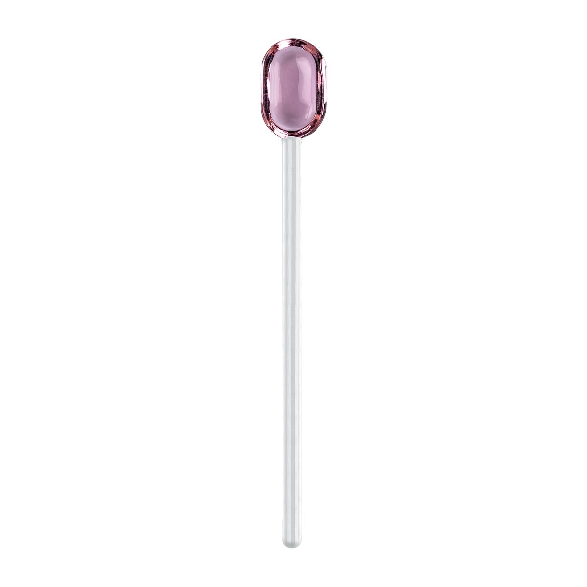Muurla latte spoon glass 15.5 cm Pink-clear | Scandinavian Design | Tea & coffee spoons | Pink