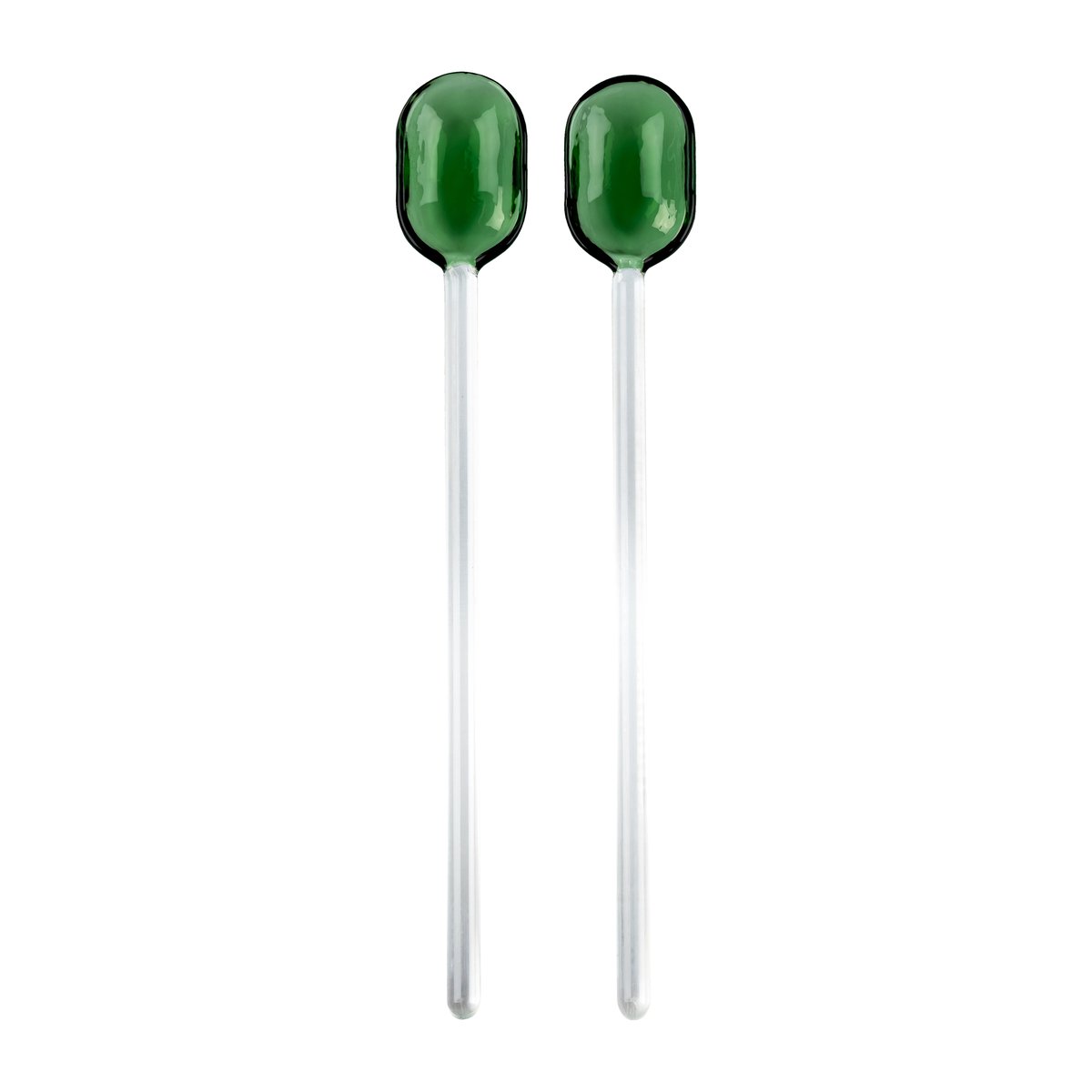 Muurla salad cutlery glass 2-pack Green-clear | Scandinavian Design | Salad servers | Green