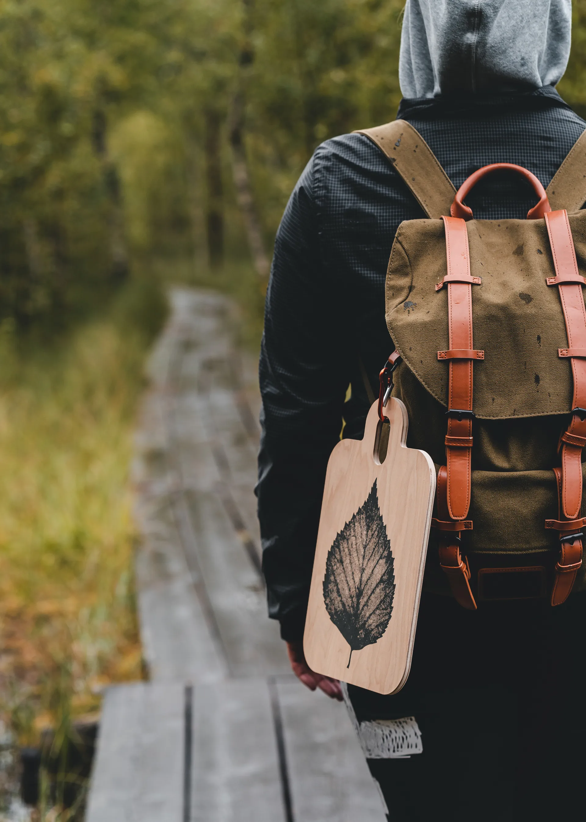 Nordic Chop & Serve tray 21x31 cm, The Pine Cone-The Birch Leaf Muurla