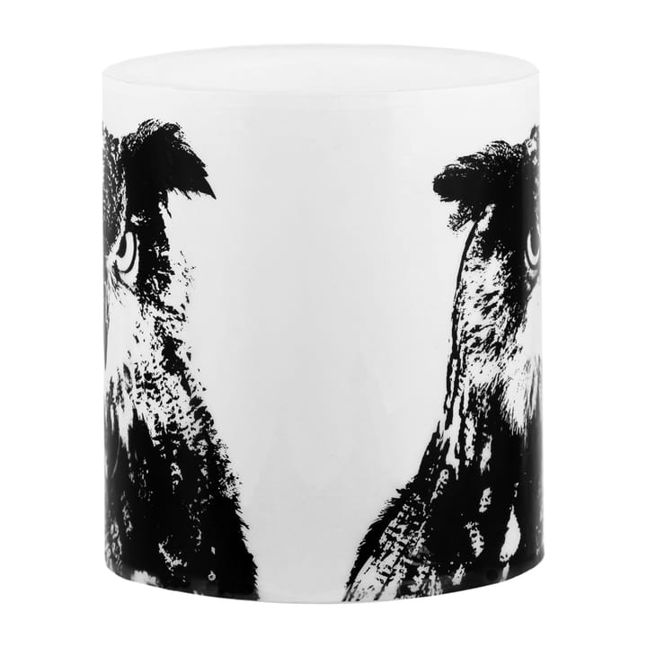 Nordic The Eagle Owl block candle 12 cm - White-black - Muurla