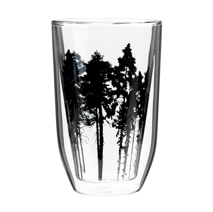 Nordic The Forest hot drinks glass 30 cl - clear-black - Muurla