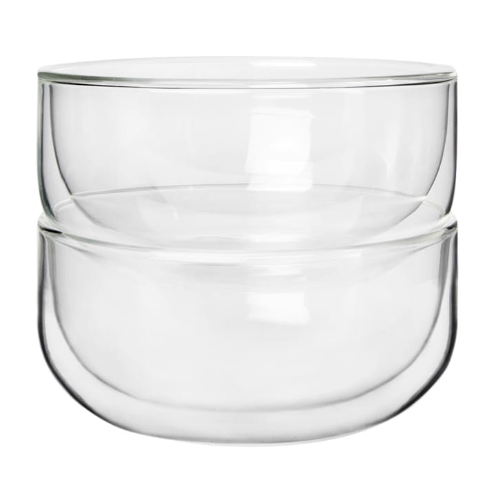 Olo double-walled bowl 2-pack - Clear - Muurla