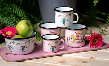 Pippi and Lilla gubben enamel mug 2.5 dl - White - Muurla