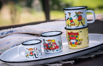 Pippi and Mr Nilsson enamel mug 1.5 dl - White - Muurla