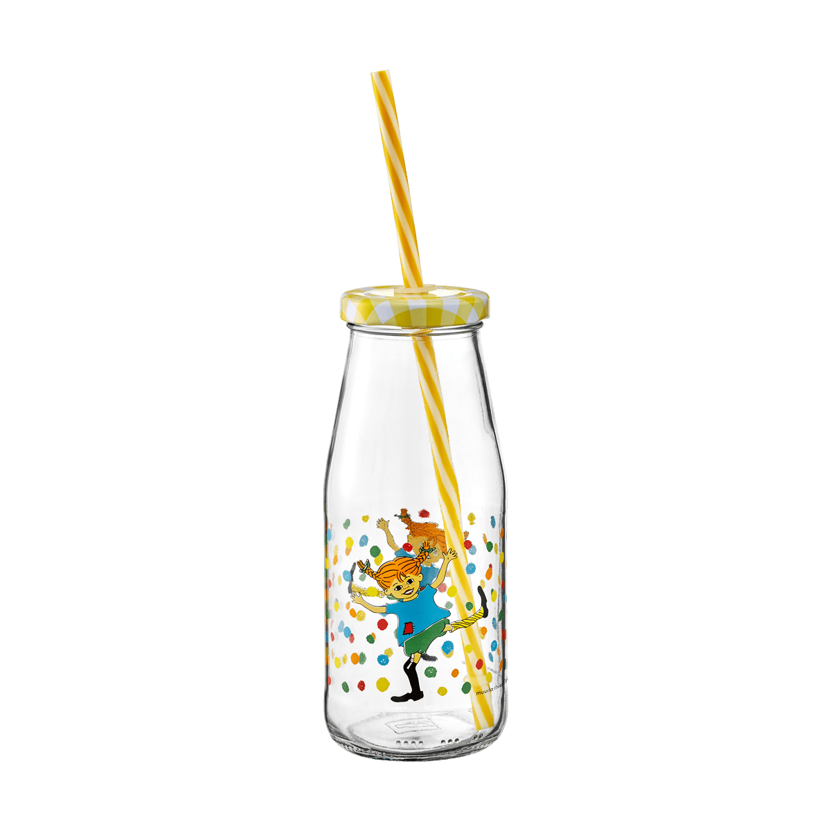 Muurla Pippi bottle with lid and straw 4.5 dl Boing-boing