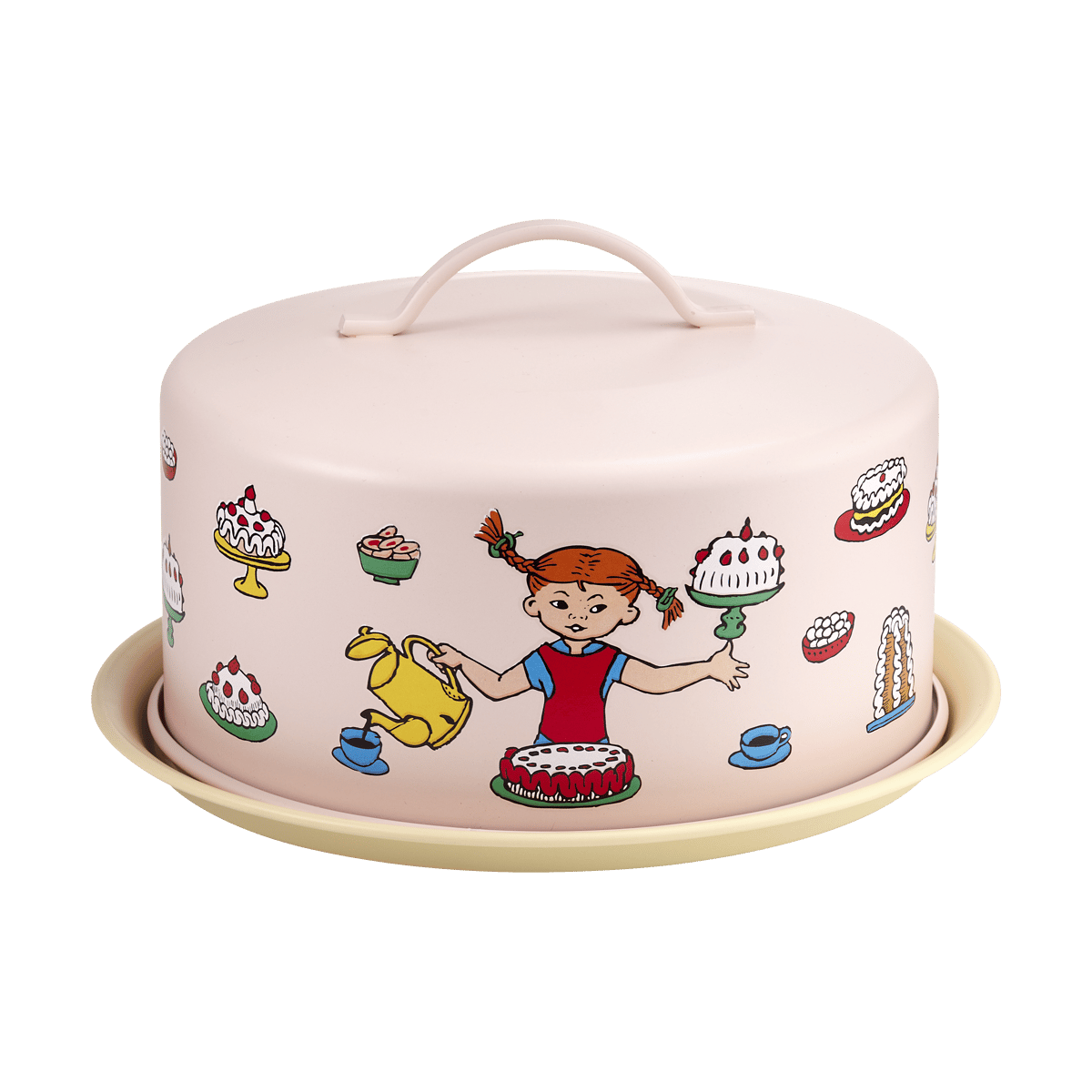 Muurla Pippi cake stand with dome Birthday | Scandinavian Design | Cake stands | Pink