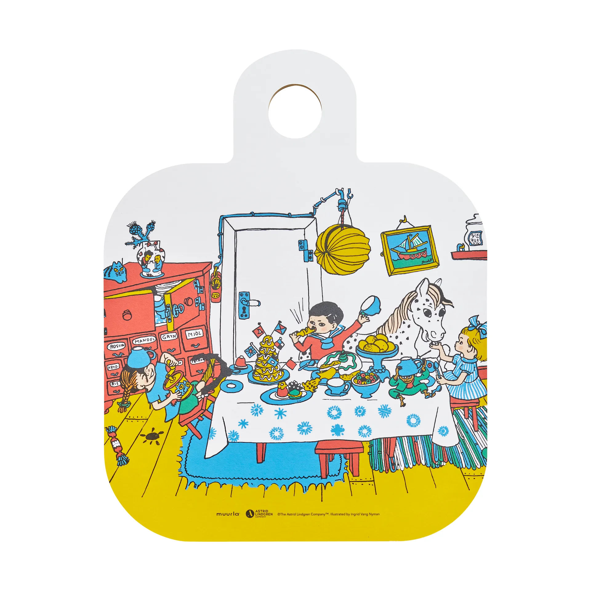 Pippi Chop & Serve cutting board 25x32 cm, Villa Villekulla Muurla