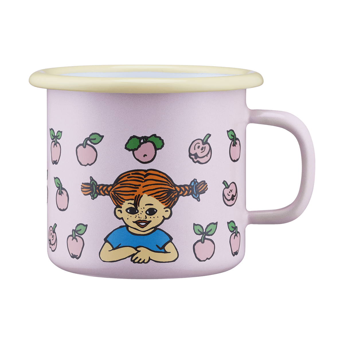 Muurla Pippi enamel mug 2.5 dl Fruits | Scandinavian Design | Coffee cups | Pink