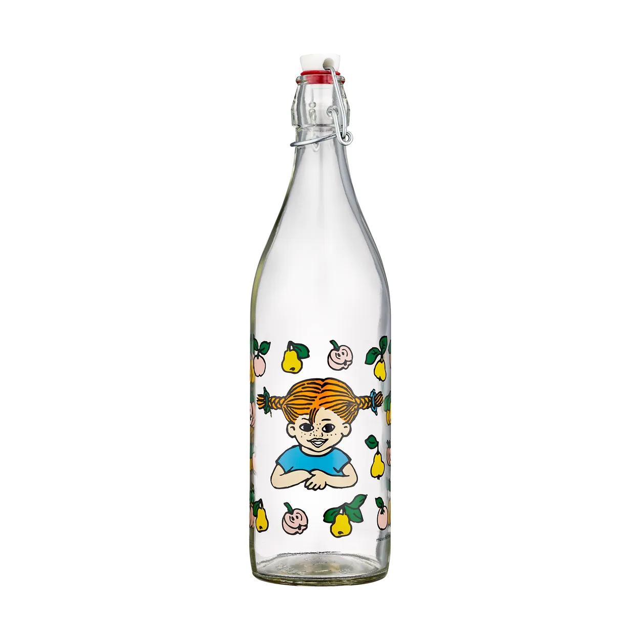 Muurla Pippi glass bottle 1 L Fruits | Scandinavian Design | Water bottles | Transparent