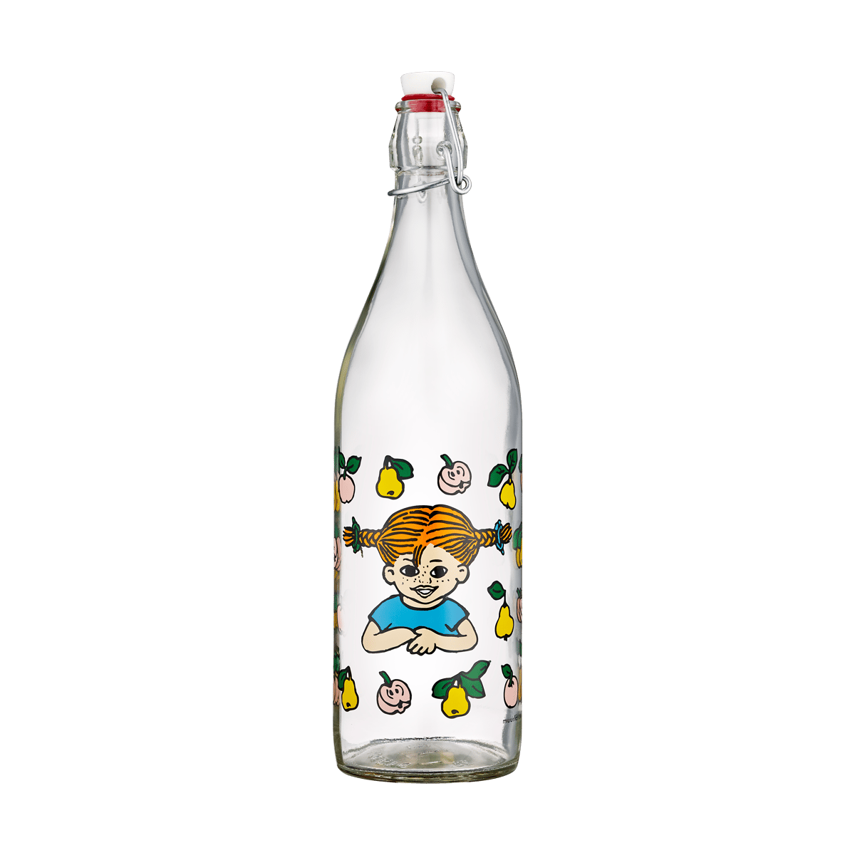 Muurla Pippi glass bottle 1 L Fruits | Scandinavian Design | Water bottles | Transparent