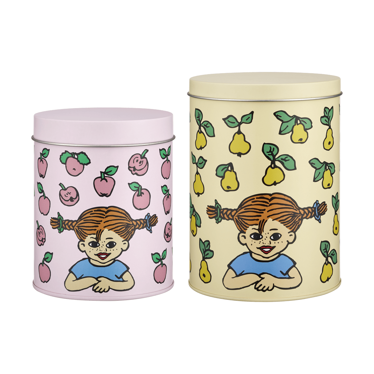 Muurla Pippi jar set 2 pieces Fruits | Scandinavian Design | Boxes & jars | Pink