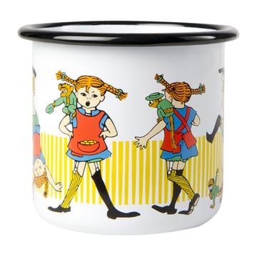 Pippi Longstocking enamel mug 3.7 dl - White - Muurla