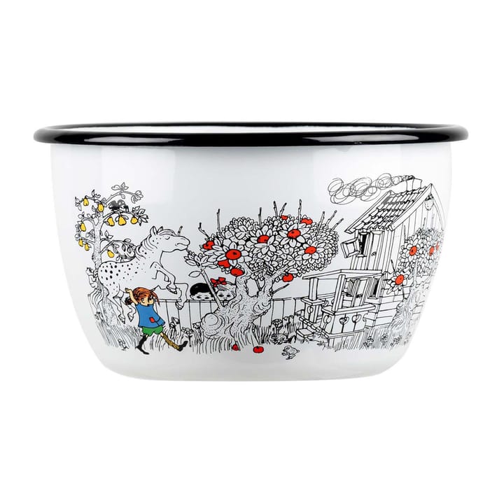 Pippi The Way Home enamel bowl 2 liter - White - Muurla