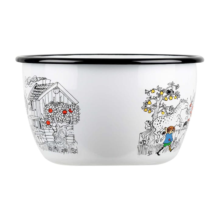 Pippi The Way Home enamel bowl 2 liter - White - Muurla