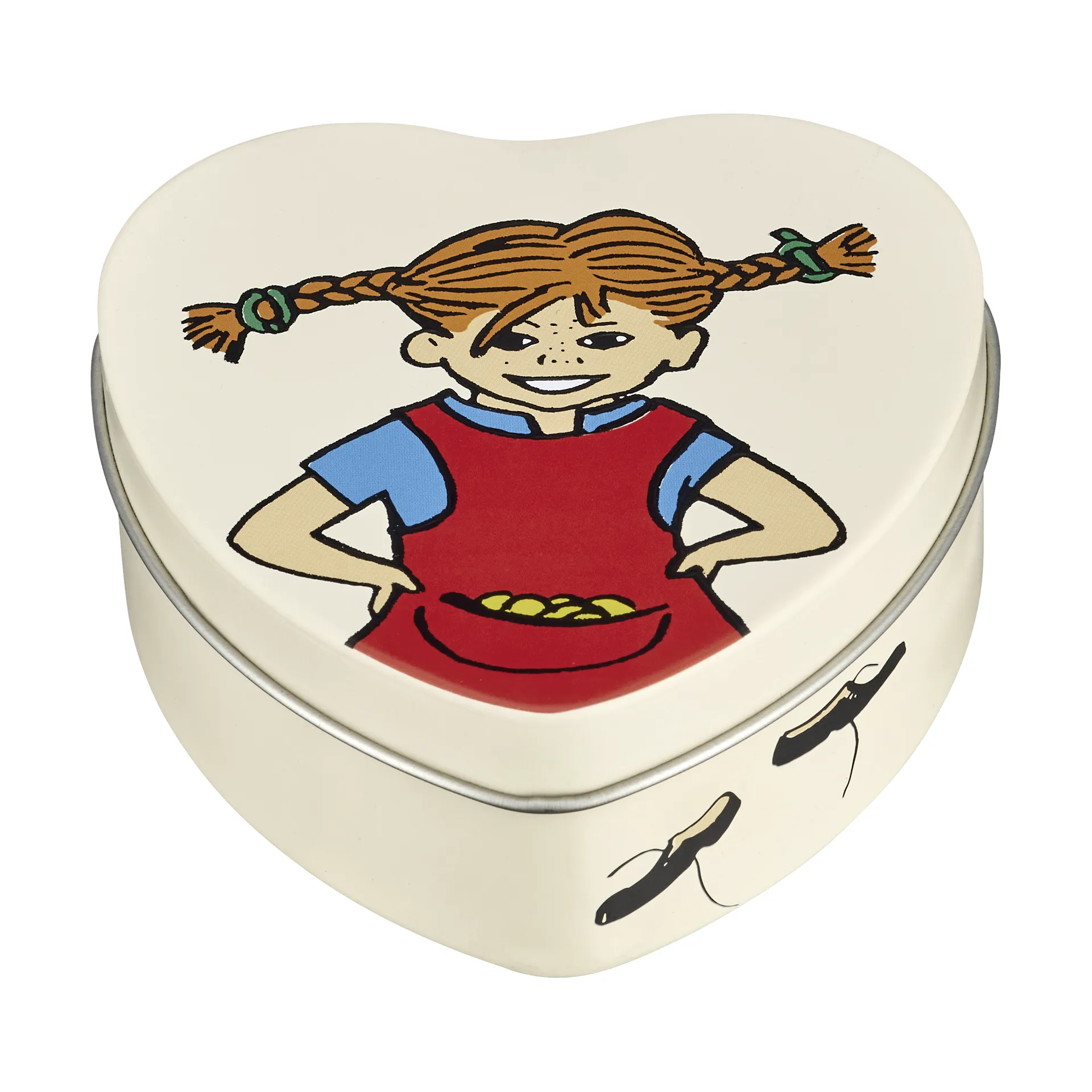 Pippi tin heart-shaped 4x10 cm, Be More Pippi Muurla