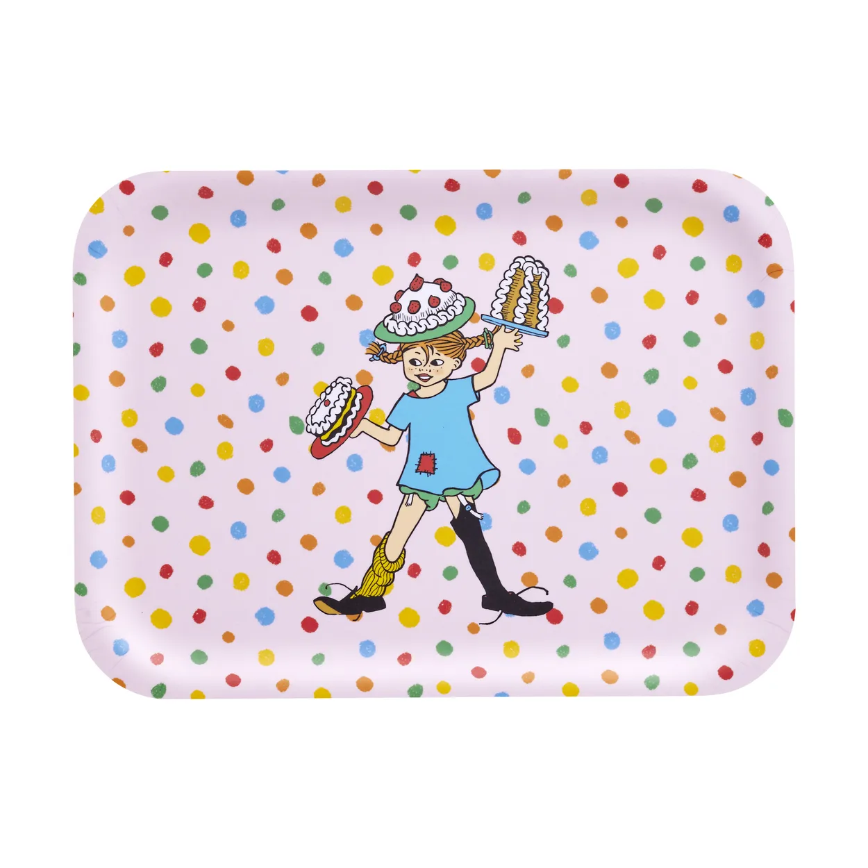 Muurla Pippi tray 20x27 cm Birthday | Scandinavian Design | Trays | Pink