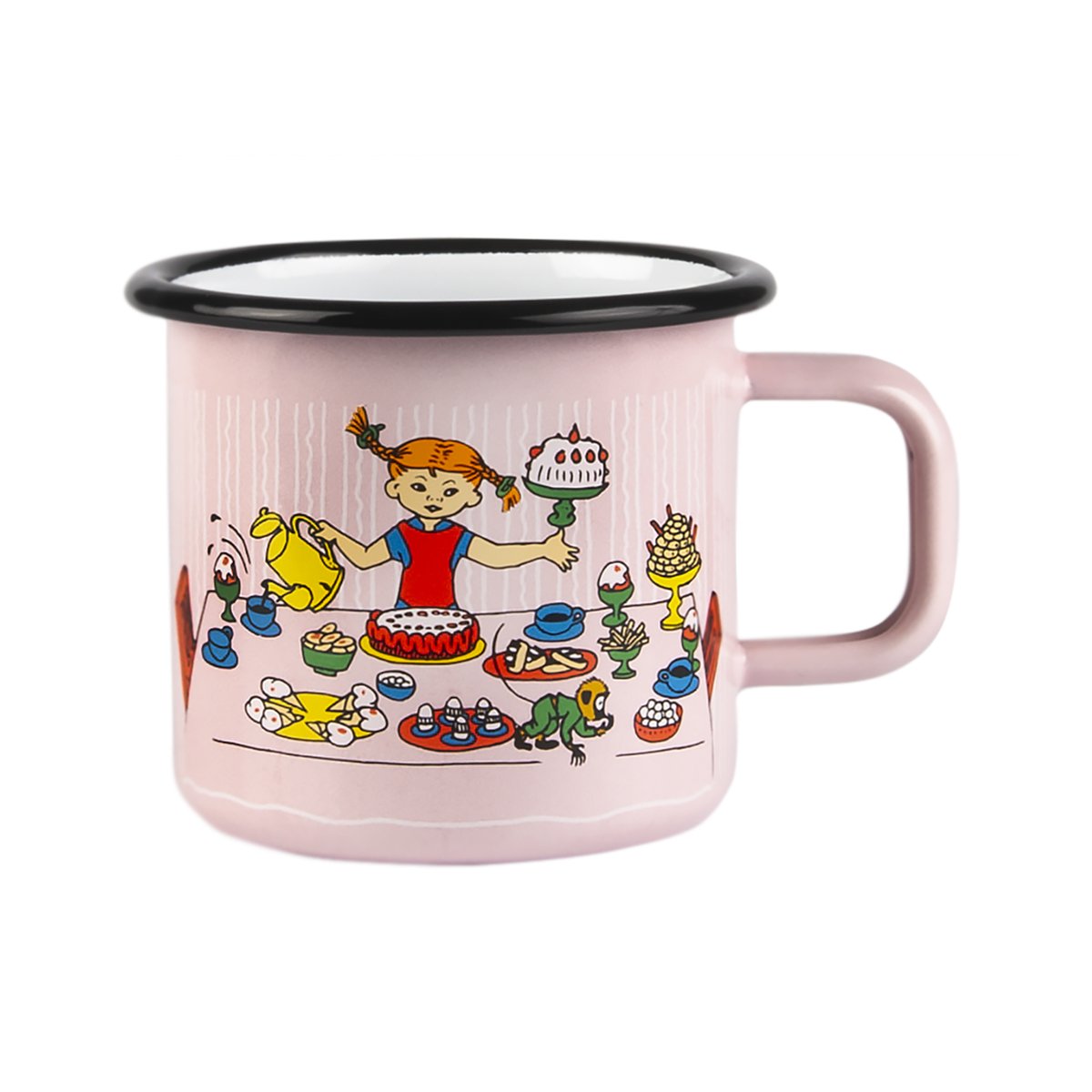 Muurla Pippi's birthday enamel mug 3.7 dl Pink | Scandinavian Design | Coffee cups | Pink