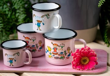 Pippi's birthday enamel mug 3.7 dl - Pink - Muurla
