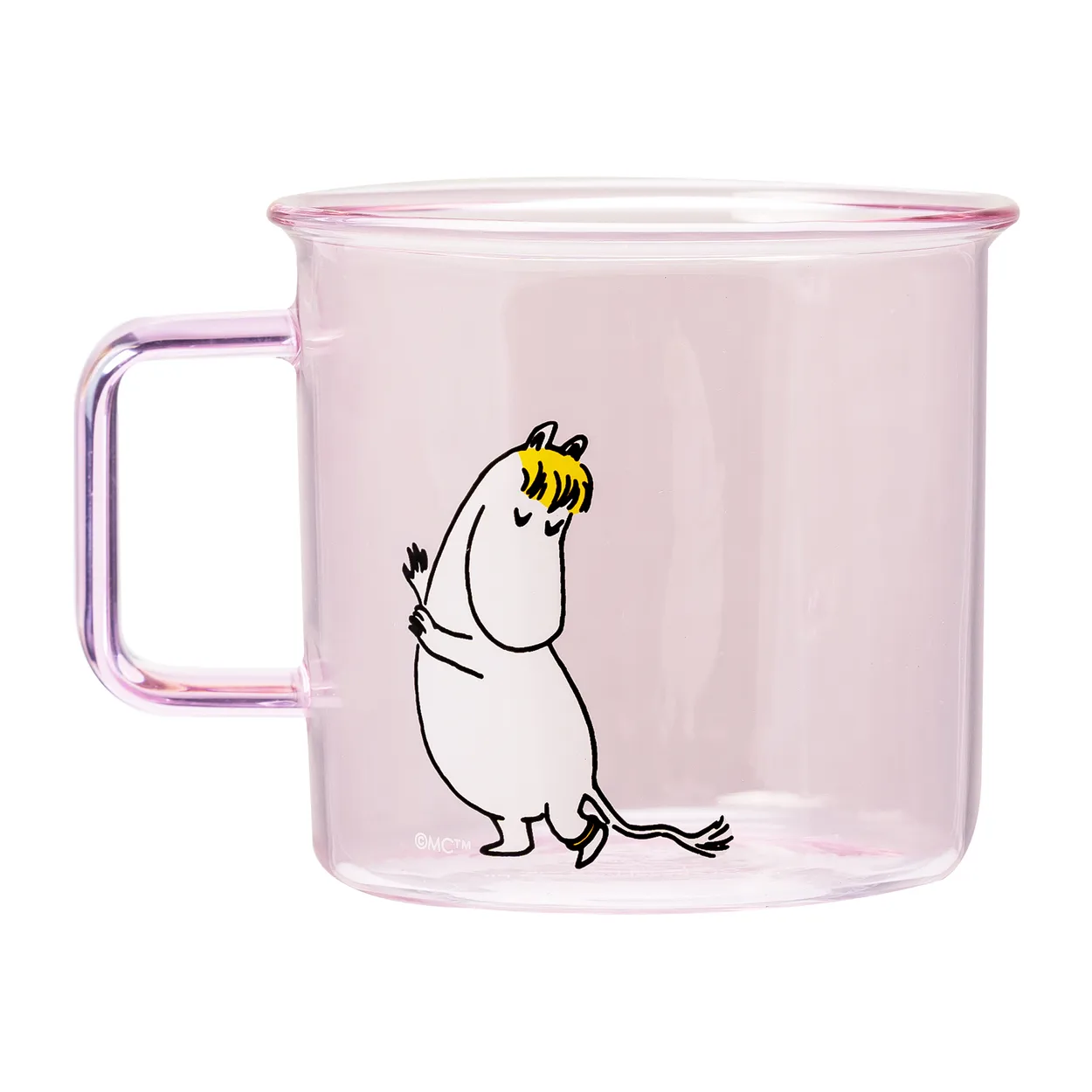 Muurla Snorkmaiden glass mug 35 cl Pink | Scandinavian Design | Coffee cups | Pink