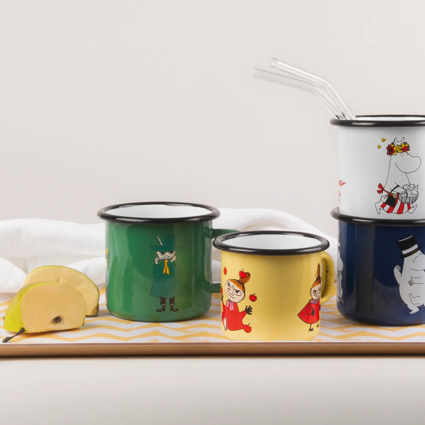 Snufkin enamel mug 37 cl, Green Muurla