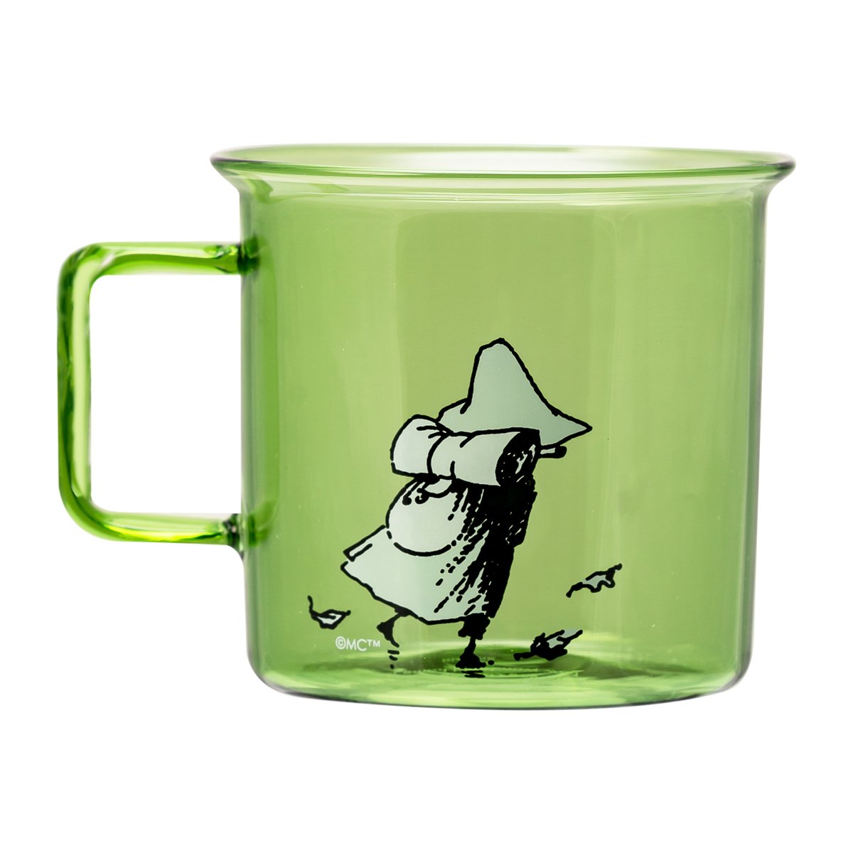 Muurla Snufkin glass mug 35 cl Green | Scandinavian Design | Coffee cups | Green