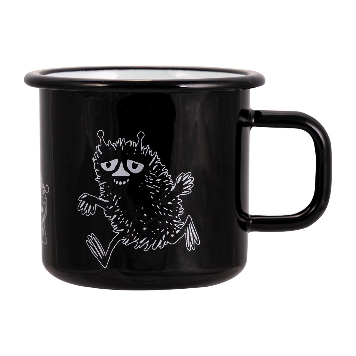 Muurla Stinky enamel mug 37 cl Black | Scandinavian Design | Moomin mugs | Black