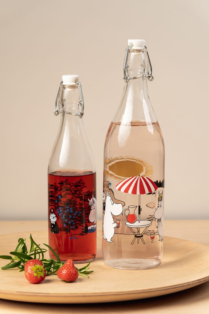 Summertime glass bottle 1 L, Transparent Muurla