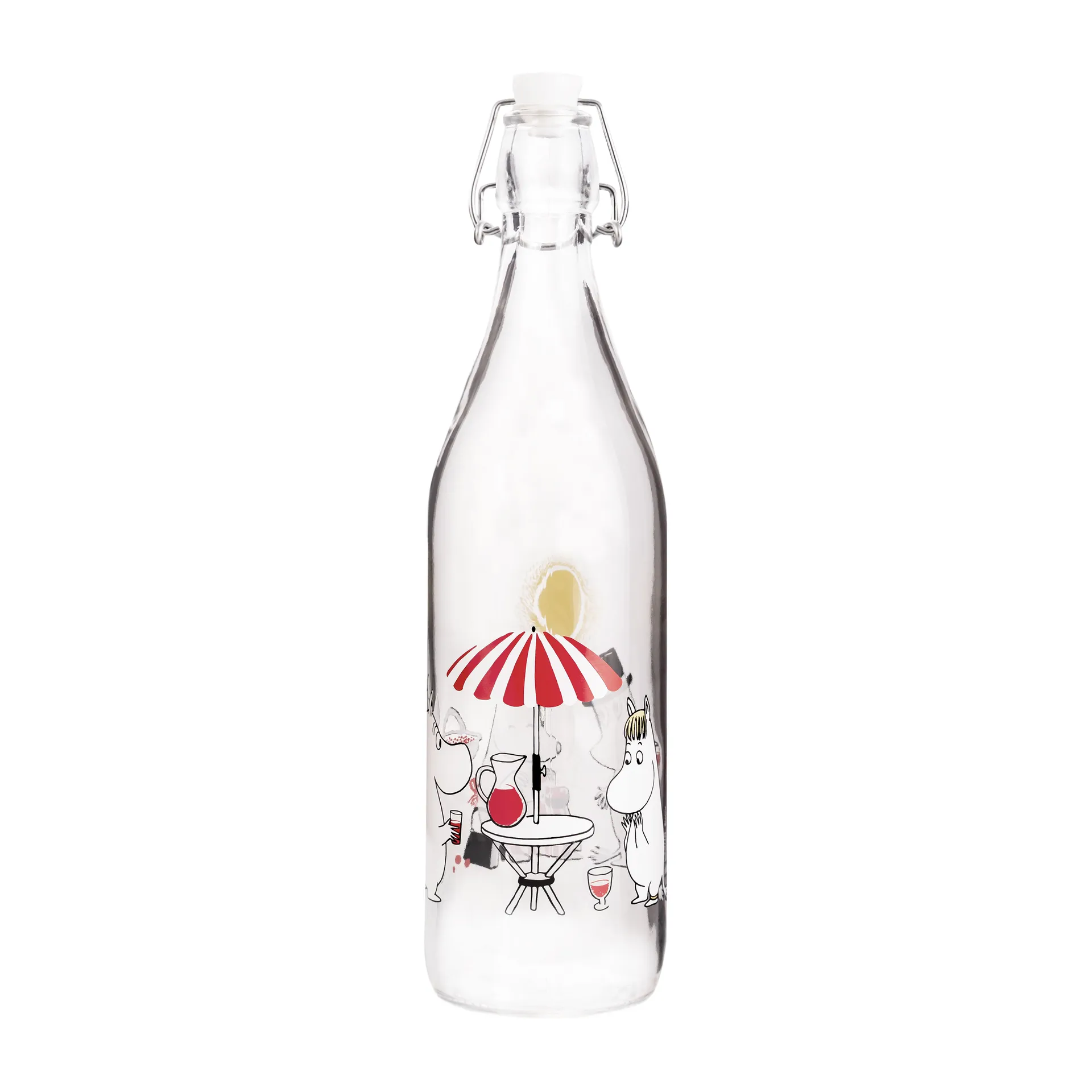 Summertime glass bottle 1 L, Transparent Muurla