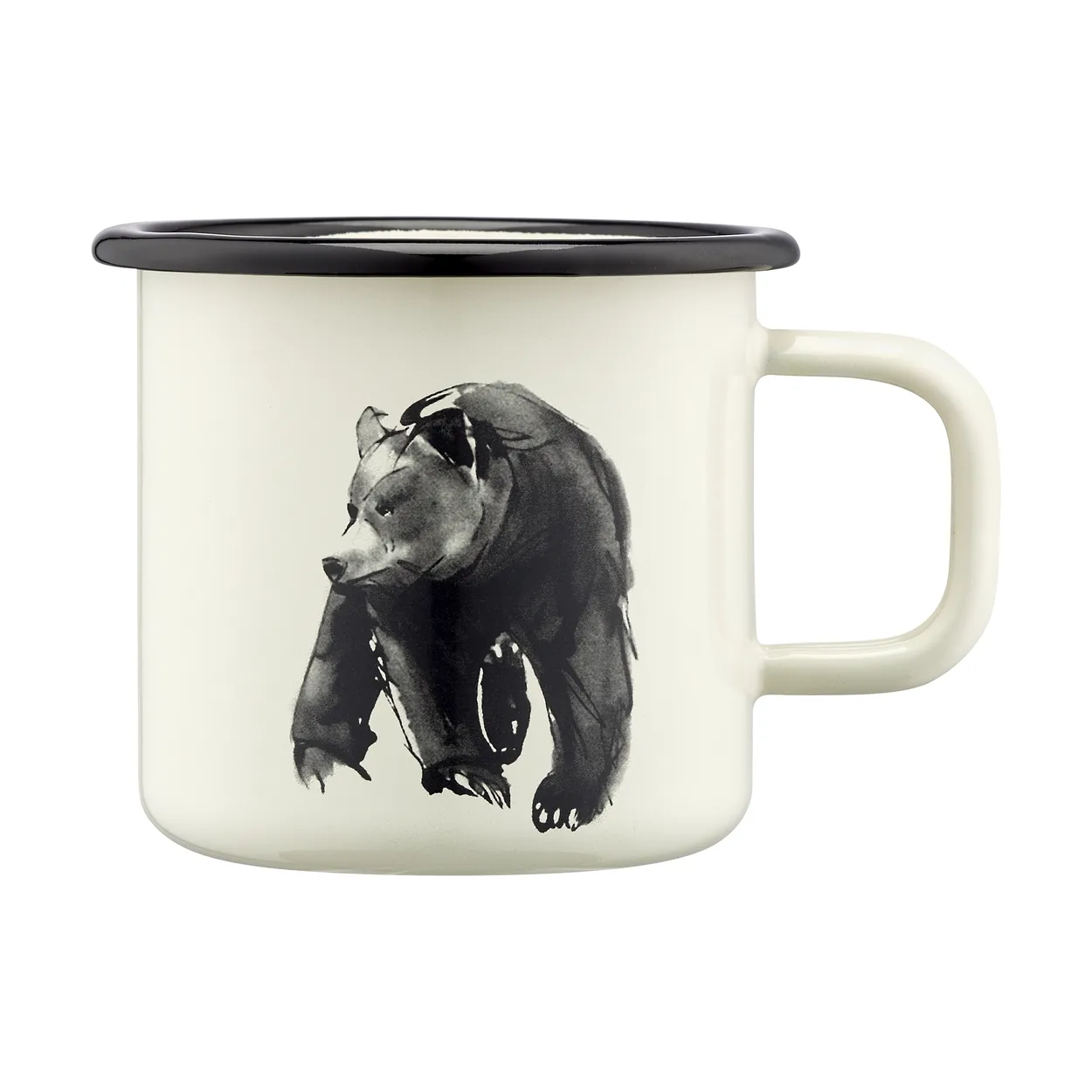 Muurla Teemu Järvi x Muurla enamel mug 37 cl Bear | Scandinavian Design | Coffee cups | White