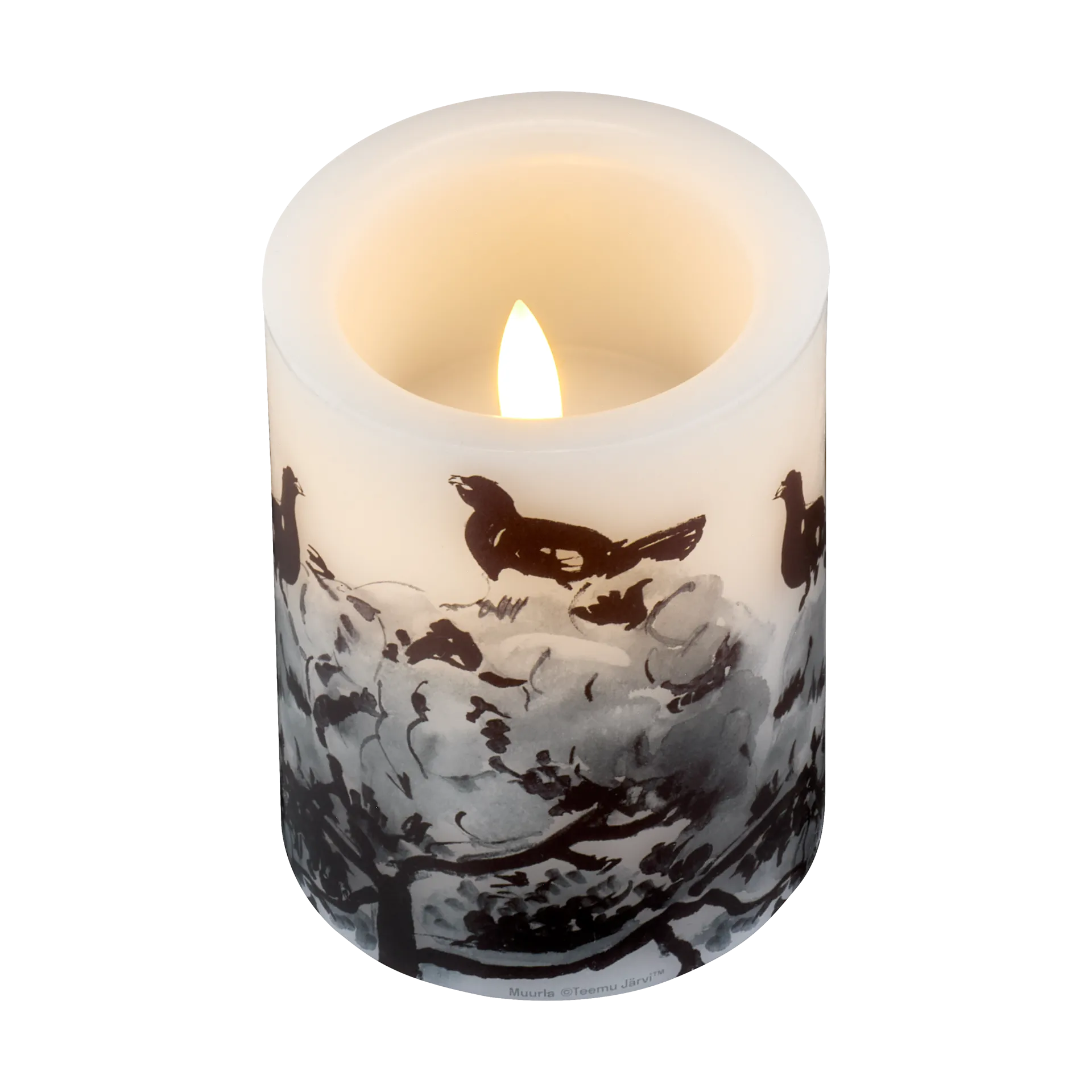 Teemu Järvi x Muurla LED candle Ø7.5x10 cm, Winter Capercaillie Muurla