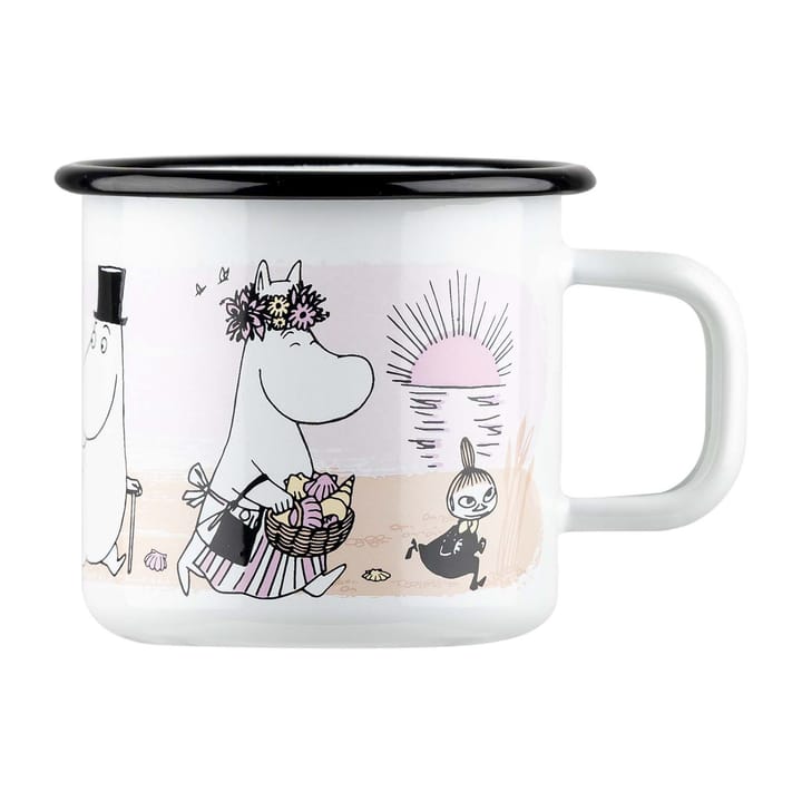 The Beach Retro enamel mug 37 cl - White - Muurla