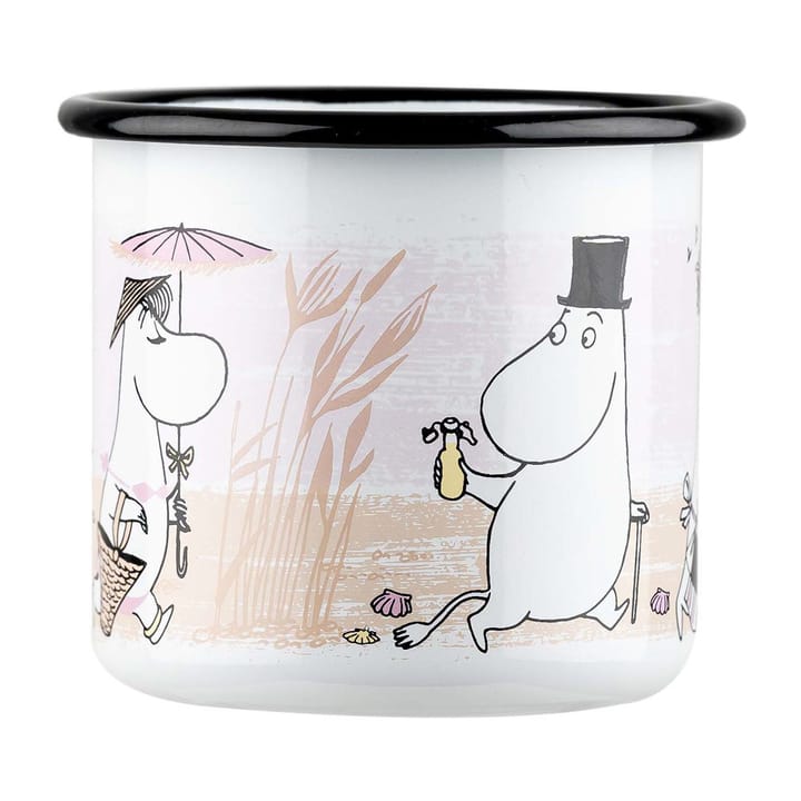 The Beach Retro enamel mug 37 cl - White - Muurla