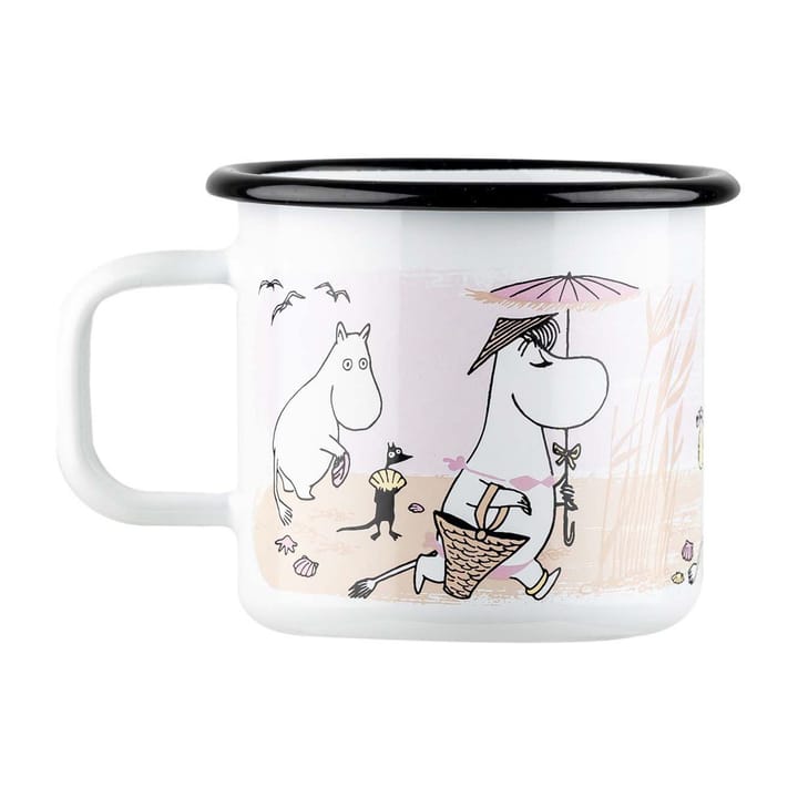 The Beach Retro enamel mug 37 cl - White - Muurla