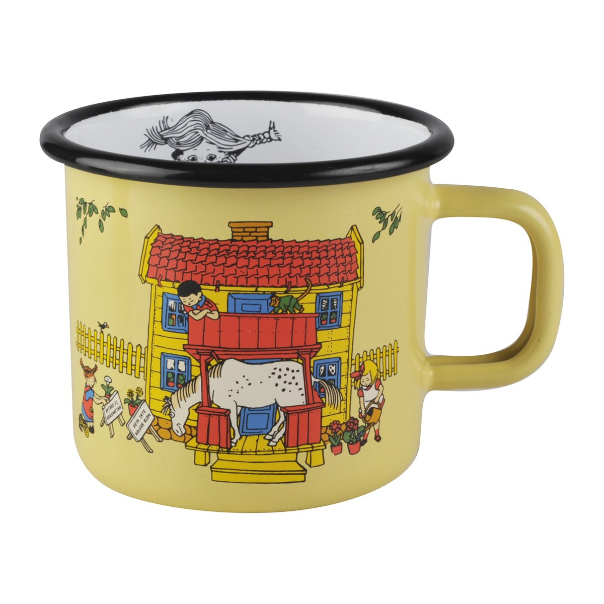 Muurla Villa Villekulla enamel mug 3.7 dl Yellow | Scandinavian Design | Coffee cups | Yellow