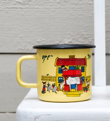 Villa Villekulla enamel mug 3.7 dl - Yellow - Muurla