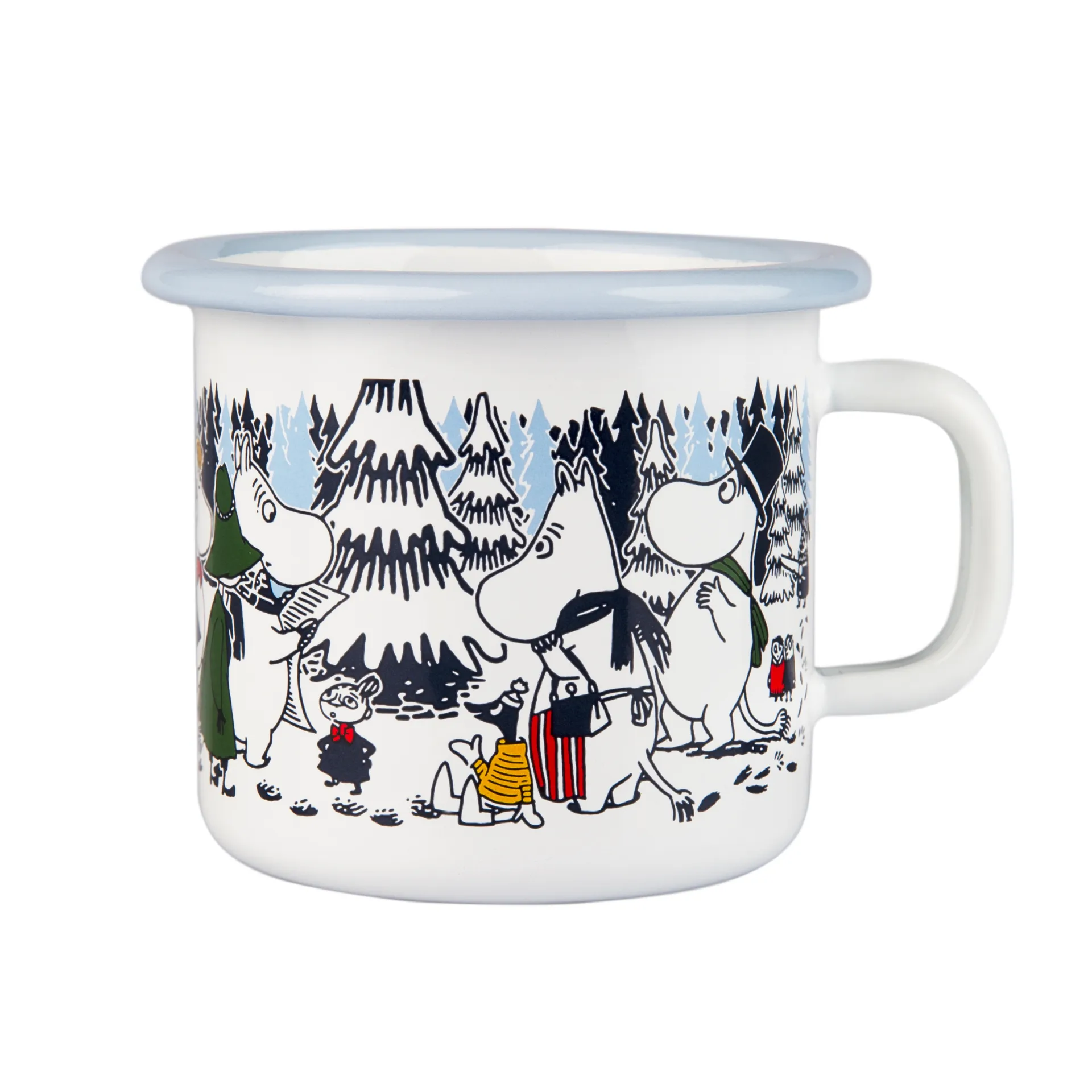 Winter forest enamel mug, 2.5 dl Muurla