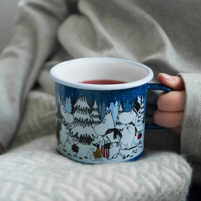 Winter forest enamel mug, 8 dl Muurla