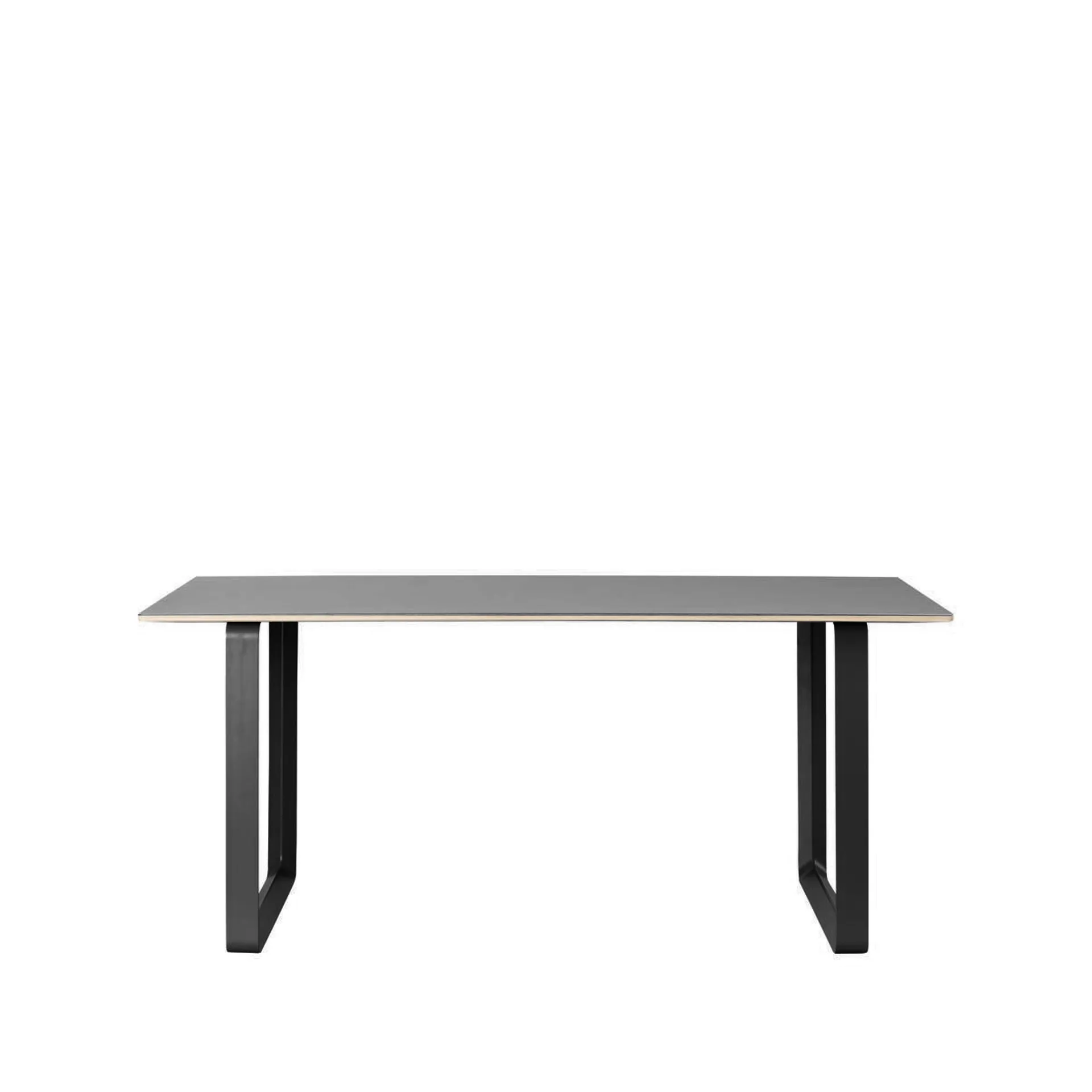 70/70 dining table 170x85 cm, Black linoleum-Plywood-Black Muuto