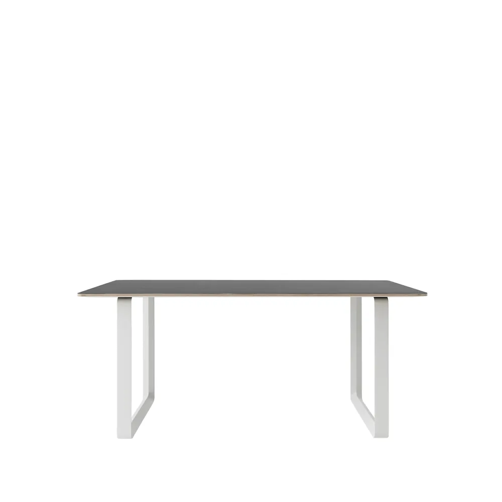 70/70 dining table 170x85 cm, Black linoleum-Plywood-White Muuto