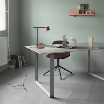 70/70 dining table 170x85 cm - Grey linoleum-Plywood-Grey - Muuto