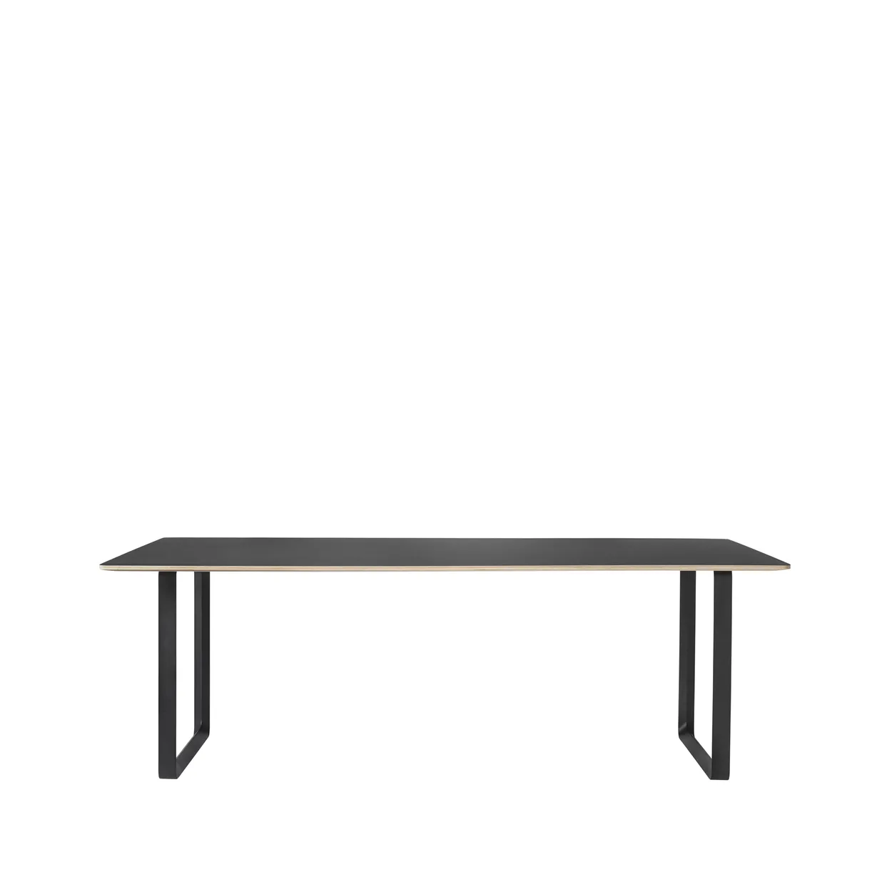 Muuto 70/70 dining table 225x90 cm Black linoleum-Plywood-Black