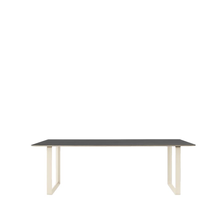 70/70 dining table 225x90 cm - Black linoleum-Plywood-Sand - Muuto