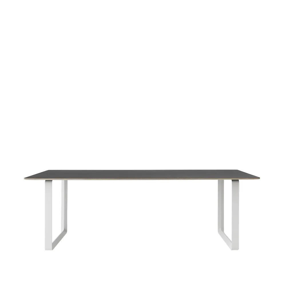 70/70 dining table 225x90 cm, Black linoleum-Plywood-White Muuto