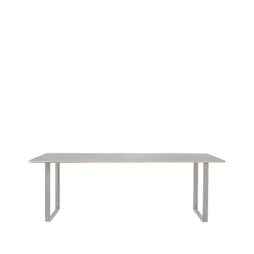 70/70 dining table 225x90 cm - Grey linoleum-Plywood-Grey - Muuto