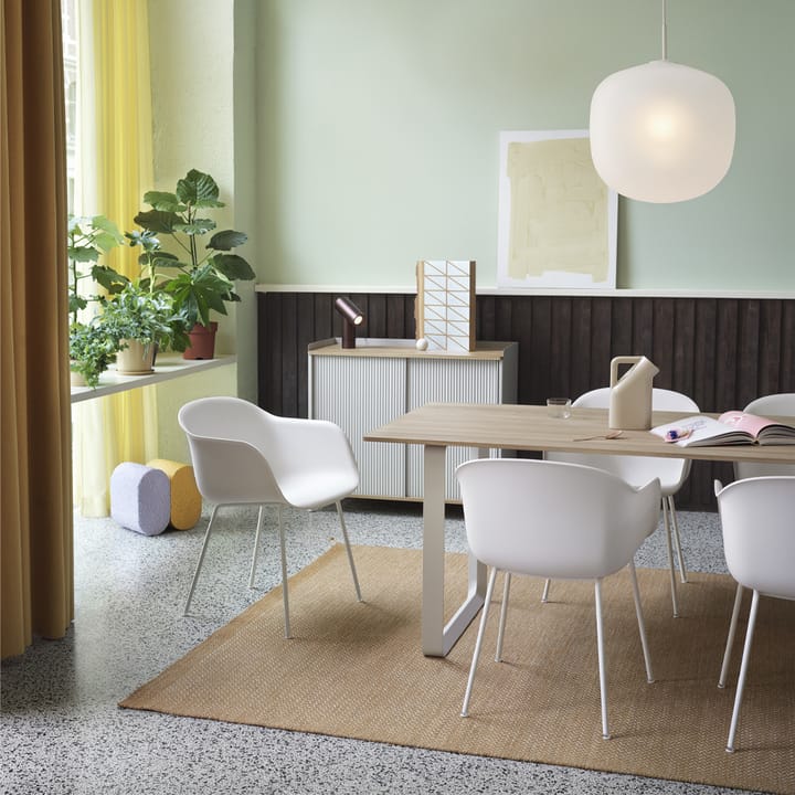 70/70 dining table 225x90 cm - Grey linoleum-Plywood-Grey - Muuto