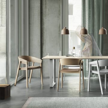 70/70 dining table 225x90 cm - Grey linoleum-Plywood-Sand - Muuto