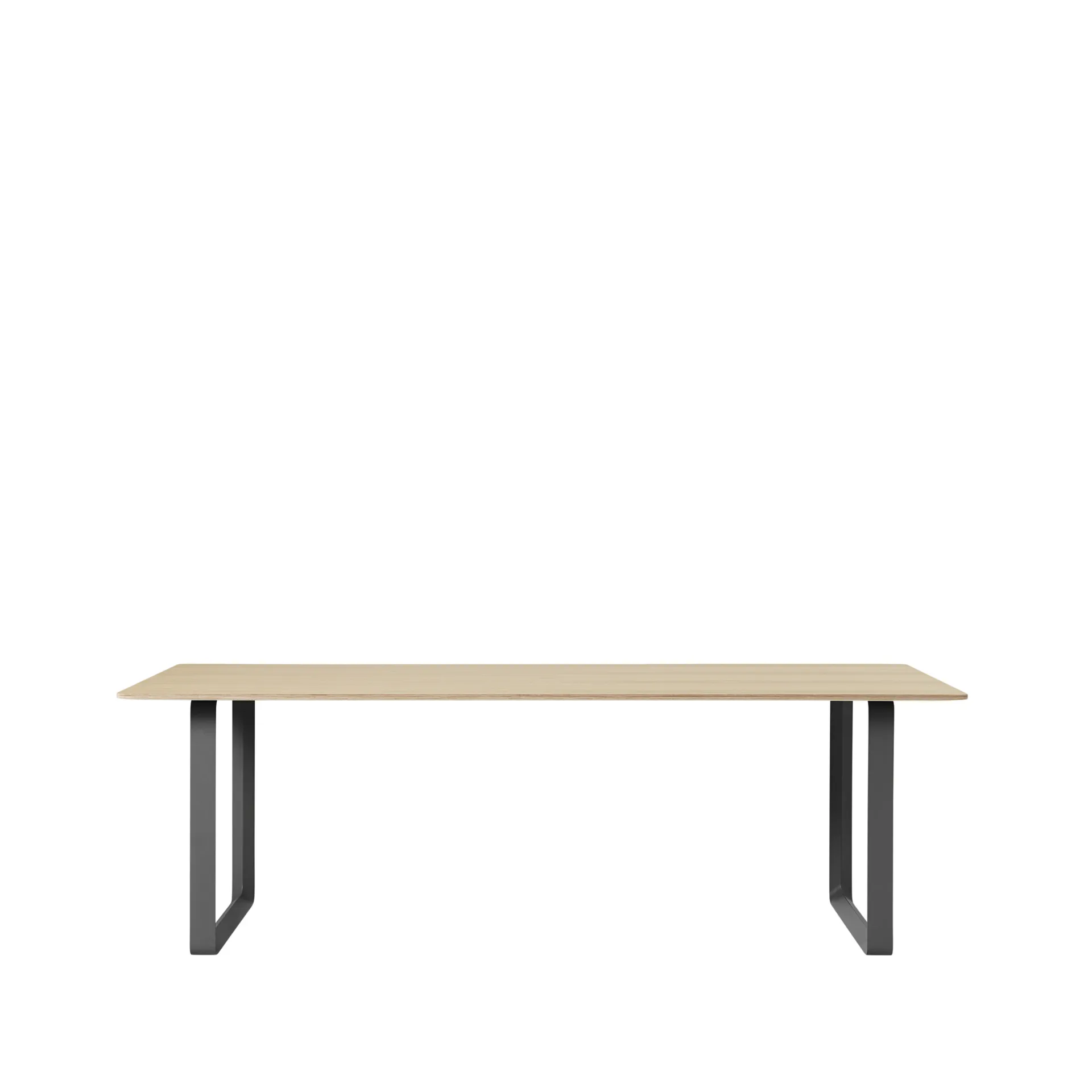 70/70 dining table 225x90 cm, Oak veneer-Plywood-Black Muuto