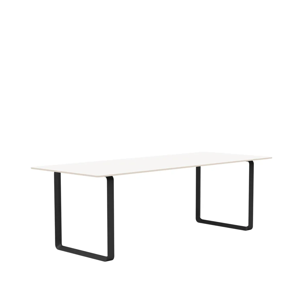 70/70 dining table 225x90 cm, White laminate-Plywood-Black Muuto